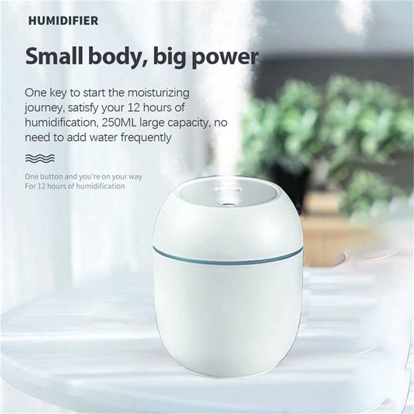 220ML Mini Portable Ultrasonic Colorful Egg Humidifier With LED Light