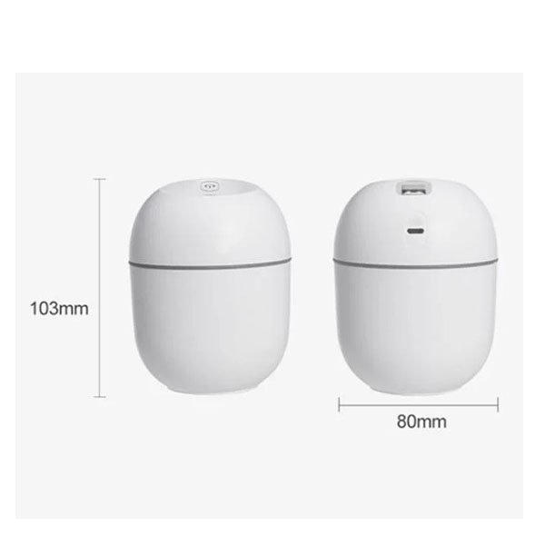 220ML Mini Portable Ultrasonic Colorful Egg Humidifier With LED Light