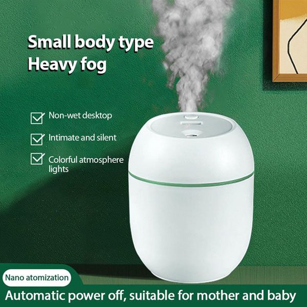 220ML Mini Portable Ultrasonic Colorful Egg Humidifier With LED Light