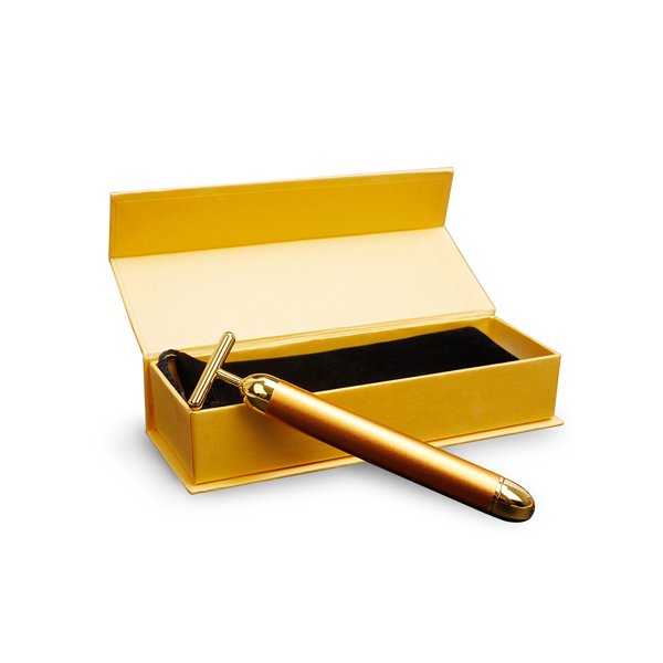 24K Gold Plated Face Slimming T shape Vibration Beauty Roller Massager Stick Bar