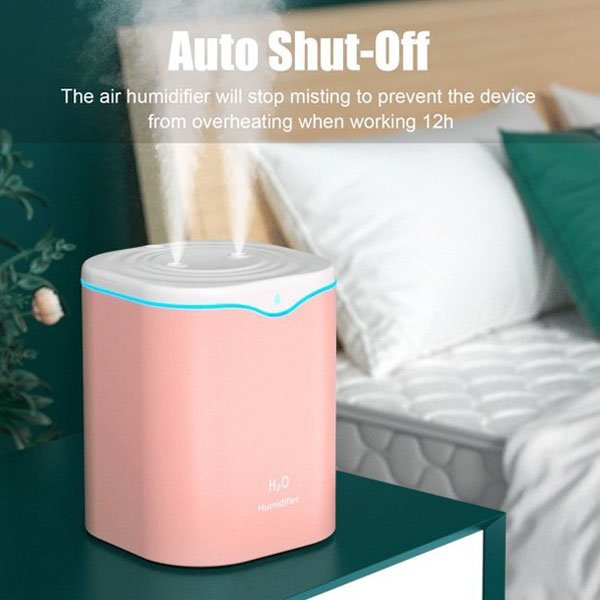 2L Double Nozzle Aromatherapy Air Humidifier With Colorful LED Light
