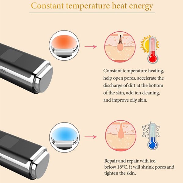 Rechargeable Hot & Cold Compress Skin Care Vacuum Suction Pimple Blackhead Remover