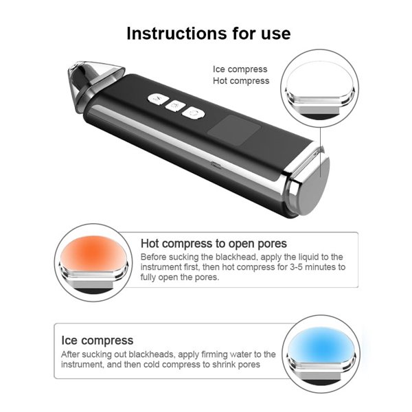 Rechargeable Hot & Cold Compress Skin Care Vacuum Suction Pimple Blackhead Remover