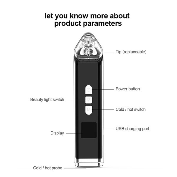 Rechargeable Hot & Cold Compress Skin Care Vacuum Suction Pimple Blackhead Remover