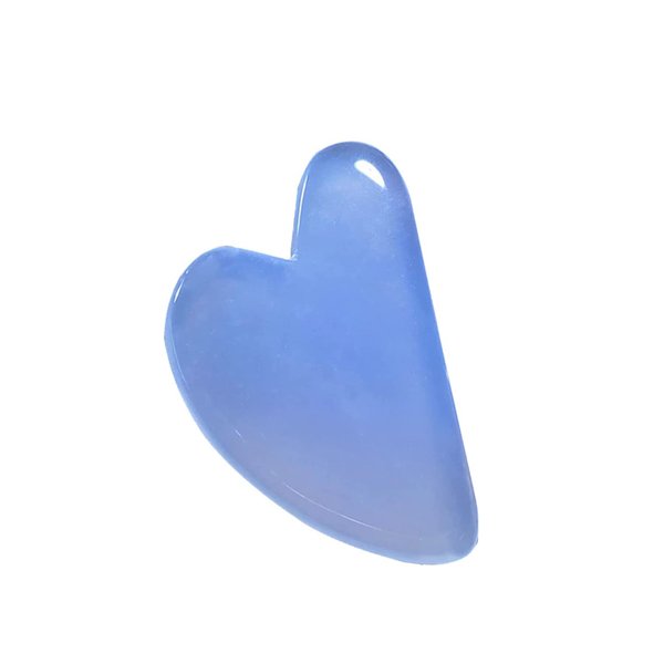 Natural Jade Stone Blue Aventurine Gua Sha Massage Tool for Face and Body(Blue)