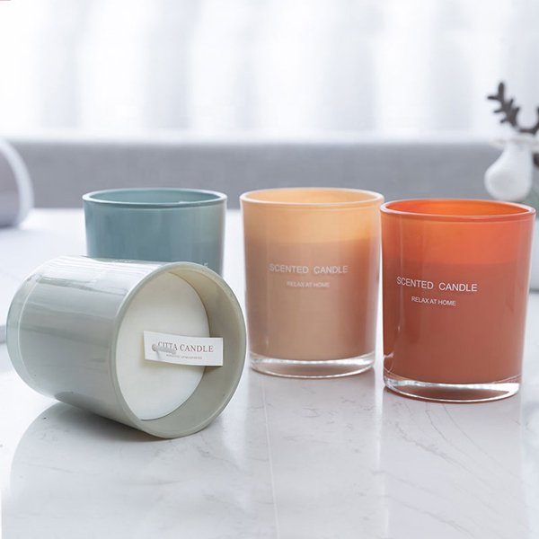 Citta Home Decoration Glass Jar Scented Aromatherapy Soy Candles(Orange: Bathed in Wind)