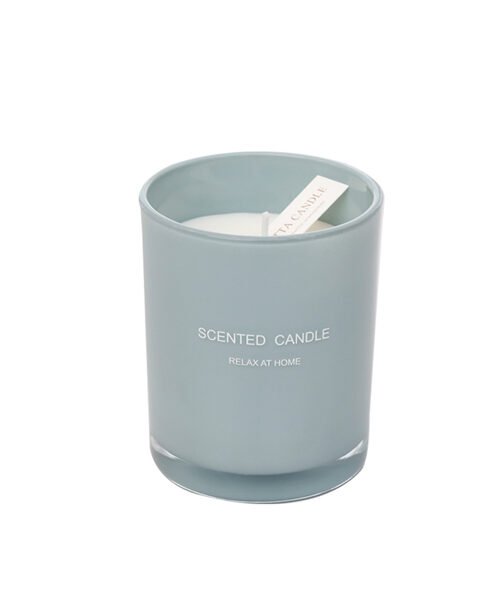 Citta Home Decoration Glass Jar Scented Aromatherapy Soy Candles (Dusty Blue: Amber Ebony)