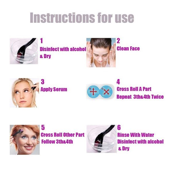 Best 540 Titanium Microneedle Derma Roller 0.5mm Black/Purple (1 piece)
