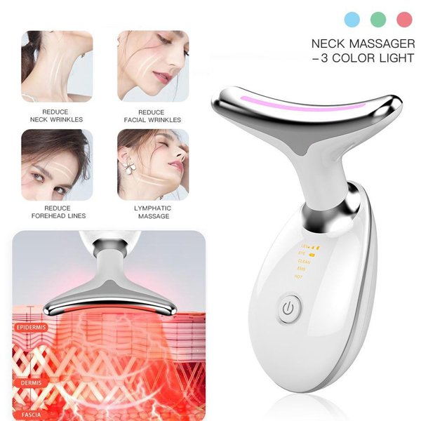 EMS Vibration Skin Lifting LED Therapy Neck and facial Massager