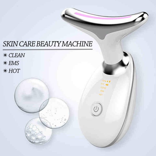 EMS Vibration Skin Lifting LED Therapy Neck and facial Massager