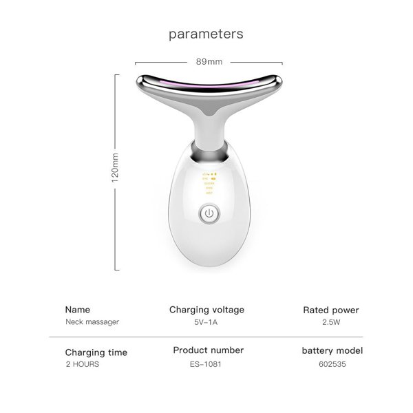 EMS Vibration Skin Lifting LED Therapy Neck and facial Massager