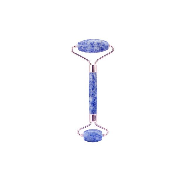 Natural Jade Stone Blue Aventurine Jade Roller & Gua Sha Massage Tool for Face and Body(Blue)