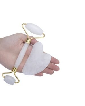 Skinnora Jade Roller And Gua Sha Set – 2 In 1 (White)