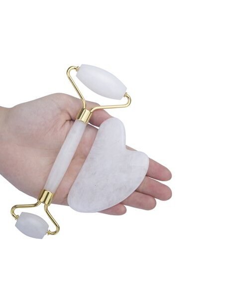 Skinnora Jade Roller And Gua Sha Set – 2 In 1 (White)