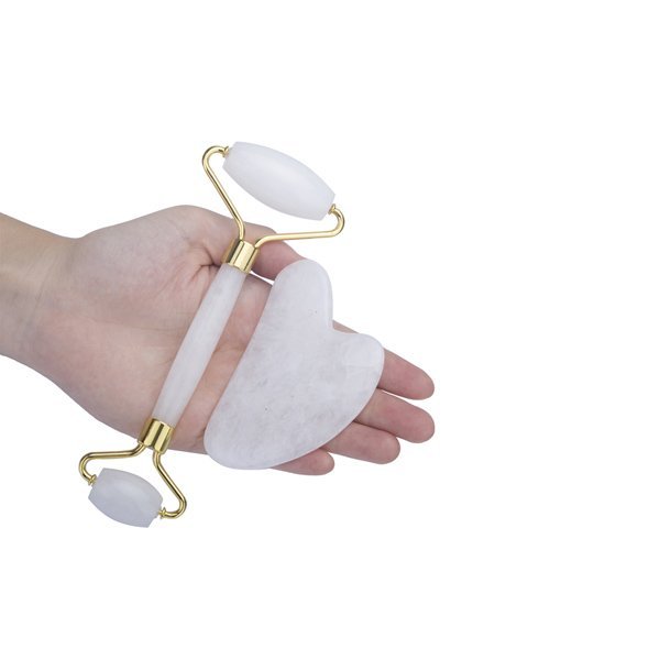 Skinnora Jade Roller And Gua Sha Set – 2 In 1 (White)