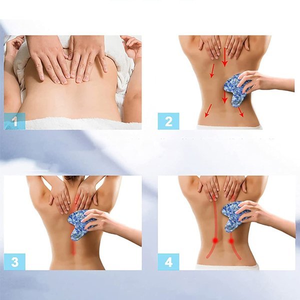 Natural Jade Stone Blue Aventurine Jade Roller & Gua Sha Massage Tool for Face and Body(Blue)