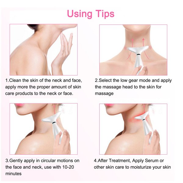 LED Photon Therapy Neck  and Facial Lifting Massager Device