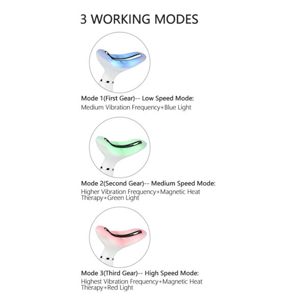 LED Photon Therapy Neck  and Facial Lifting Massager Device