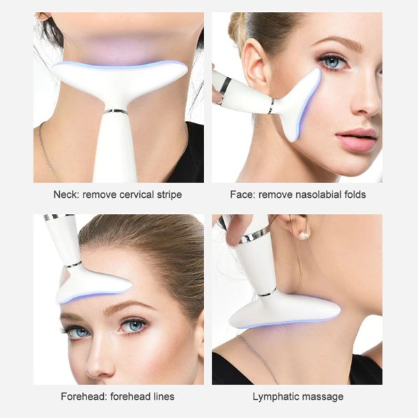 LED Photon Therapy Neck  and Facial Lifting Massager Device