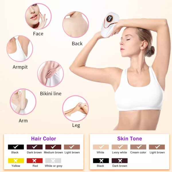 LED painless leg arm face body hair remover epilator IPL home used beauty machine permanently laser hair removal