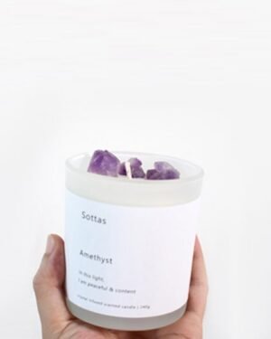 Luxury Home Decoration Soy Wax Glass Jar Scented Candle (Lavender Verbena)