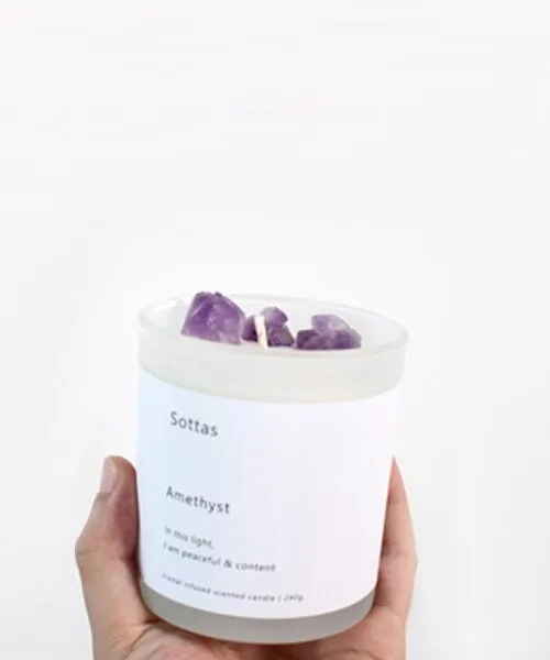 Luxury Home Decoration Soy Wax Glass Jar Scented Candle (Lavender Verbena)