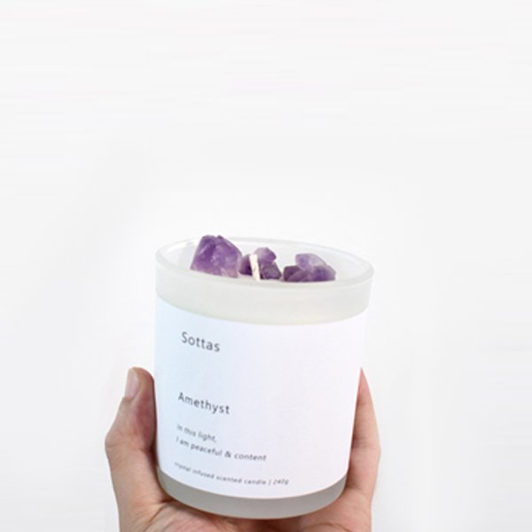 Luxury Home Decoration Soy Wax Glass Jar Scented Candle (Lavender Verbena)