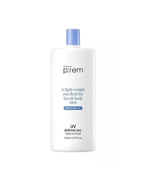 Make P:REM A Light Weight Sun Fluid For Face & Body Cure UV Defense Me SPF 50+PA+++ 150ml