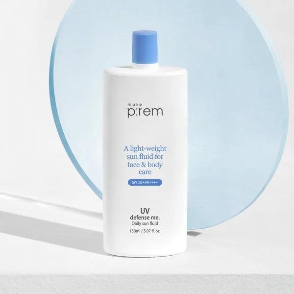 Make P:REM A Light Weight Sun Fluid For Face & Body Cure UV Defense Me SPF 50+PA+++ 150ml