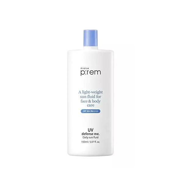 Make P:REM A Light Weight Sun Fluid For Face & Body Cure UV Defense Me SPF 50+PA+++ 150ml