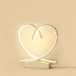 Modern Nordic Home Decoration Bedroom Reading Desktop Night Aluminum PVC Wake up LED Table Lamp (Heart Shape)