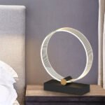 Modern fashionable acrylic metal base led table night lamp for room decoration (Round Shape)