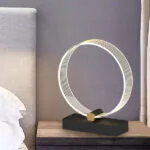 Modern fashionable acrylic metal base led table night lamp for room decoration (Round Shape)