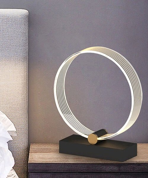 Modern fashionable acrylic metal base led table night lamp for room decoration (Round Shape)