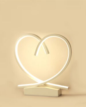 Modern Nordic Home Decoration Bedroom Reading Desktop Night Aluminum PVC Wake up LED Table Lamp (Heart Shape)