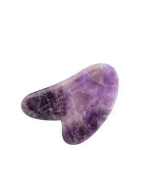 Natural Jade Stone Gua Sha Massage Tool for Face and Body(Purple)