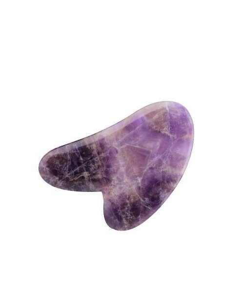 Natural Jade Stone Gua Sha Massage Tool for Face and Body(Purple)