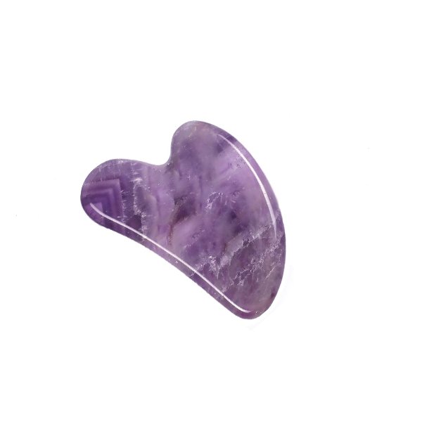 Natural Jade Stone Amethyst Gua Sha Massage Tool for Face and Body(Purple)