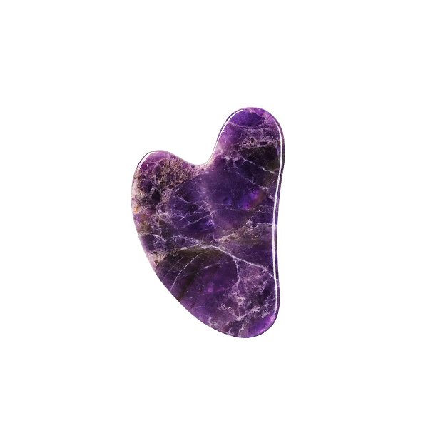 Natural Jade Stone Amethyst Gua Sha Massage Tool for Face and Body(Purple)