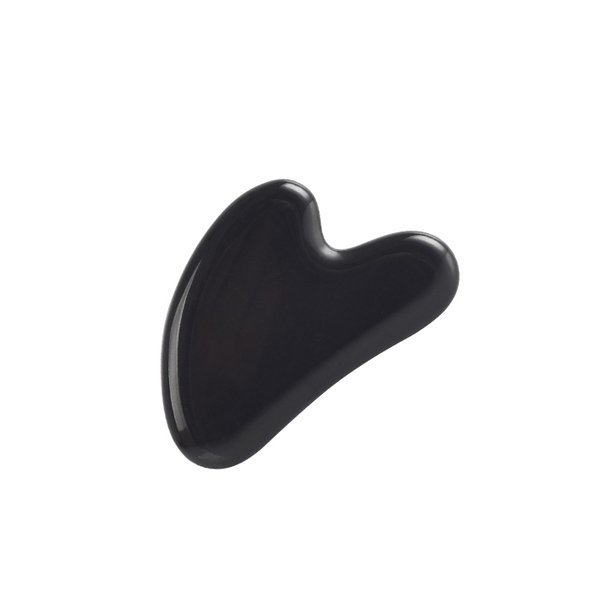 Natural Jade Stone Obsidian Gua Sha Massage Tool for Face and Body(Black)