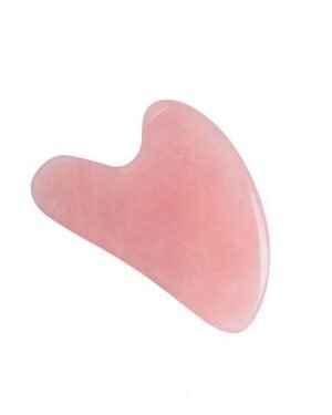 Natural Jade Stone Rose Quartz Gua Sha Massage Tool for Face and Body(Pink)