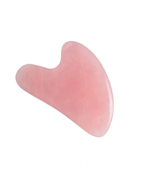 Natural Jade Stone Rose Quartz Gua Sha Massage Tool for Face and Body(Pink)
