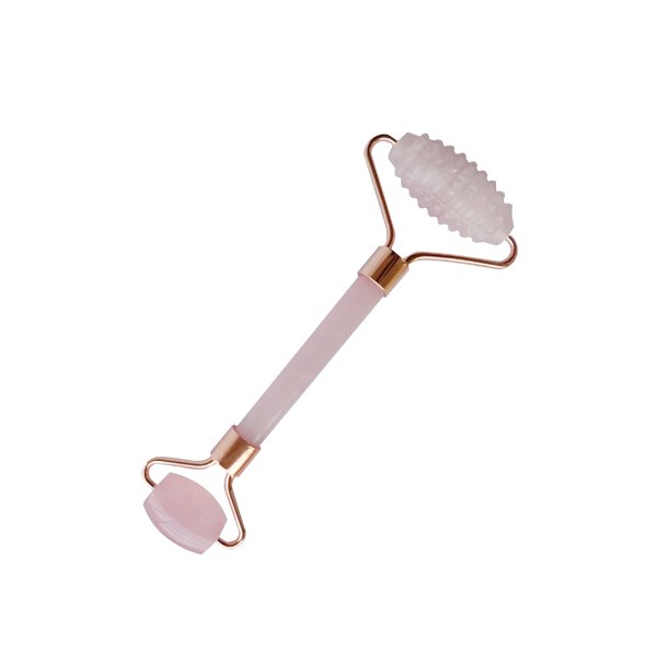 Natural Jade Stone Rose Quartz Jade Roller Massage Tool for Face and Body(Pink)