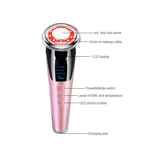 Portable RF LED Rejuvenation Skin Lifting & Tightening Devices (Pink)
