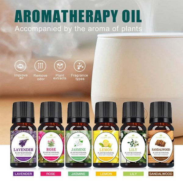 6PCS/Set Pure Natural Plant Essential Oils 10ml for Diffuser Humidifier Water