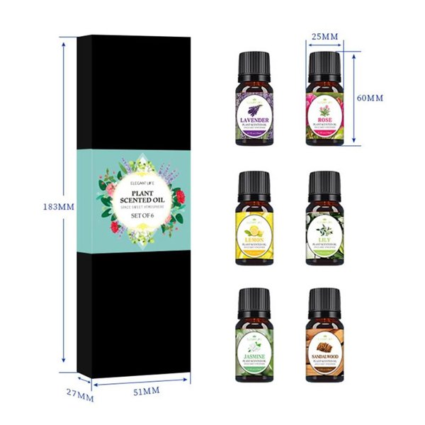 6PCS/Set Pure Natural Plant Essential Oils 10ml for Diffuser Humidifier Water