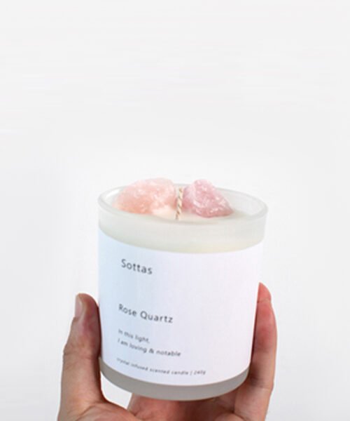 Luxury Home Decoration Soy Wax Glass Jar Scented Candle(Rose & Wood)