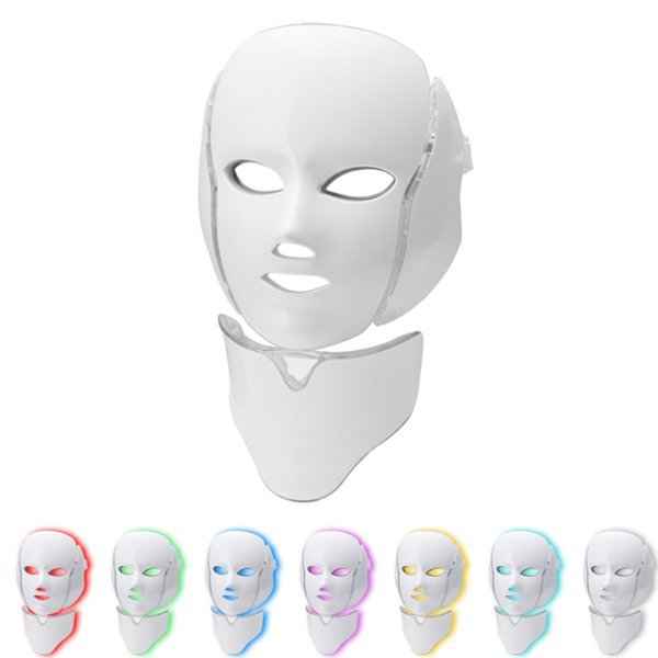 Skin Rejuvenation Photon Therapy 7 Color LED Light Neck Beauty Mask