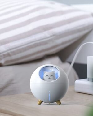 USB Mini Portable Ultrasonic Colorful Planet Cat Humidifier With LED Lamp