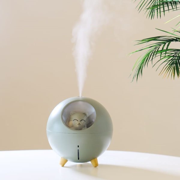 USB Mini Portable Ultrasonic Colorful Planet Cat Humidifier With LED Lamp